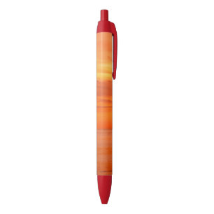 Trendy Nature Sunset Red Orange Yellow Colours Red Ink Pen