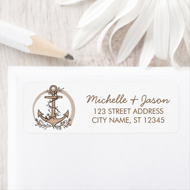 Trendy  Nautical Anchor Wedding Return Address  (Insitu)