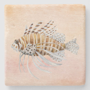 Trendy nautical cute fish summer stone coaster