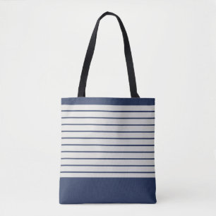 Trendy Navy Stripes Tote Bag