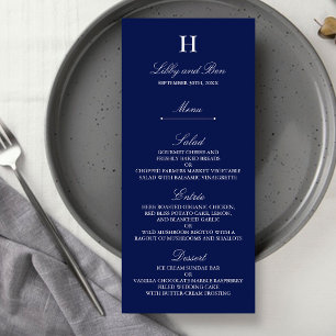 Trendy Navy & White Wedding Menu Template
