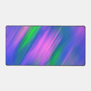Trendy Neon Bright Blue green pink Abstract Desk Mat