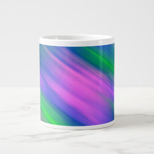 Trendy Neon Bright Blue green pink Abstract  Large Coffee Mug