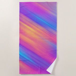 Trendy Neon Bright Blue Pink Yellow Abstract  Beach Towel