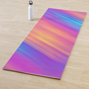 Trendy Neon Bright Blue Pink Yellow Abstract Yoga Mat