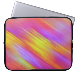 Trendy Neon Bright Red Pink Yellow Abstract Laptop Sleeve