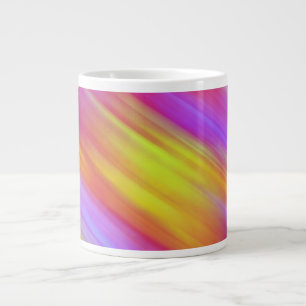 Trendy Neon Bright Red Pink Yellow Abstract  Large Coffee Mug