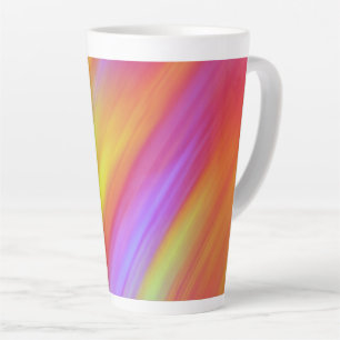 Trendy Neon Bright Red Pink Yellow Abstract  Latte Mug