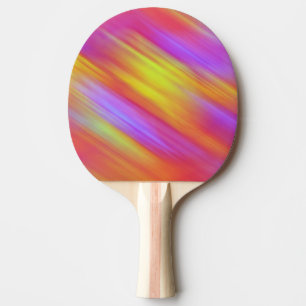 Trendy Neon Bright Red Pink Yellow Abstract  Ping Pong Paddle
