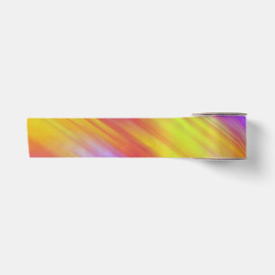 Trendy Neon Bright Red Pink Yellow Abstract Satin Ribbon