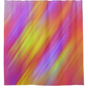 Trendy Neon Bright Red Pink Yellow Abstract  Shower Curtain