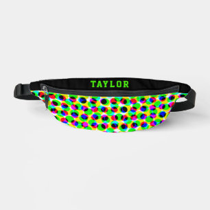 Trendy Neon Disco Lights Name Colourful Dots Party Bum Bags