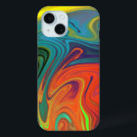 Trendy neon orange red blue yellow green Abstract  iPhone 15 Case<br><div class="desc">Trendy Bright Neon orange red blue green yellow Abstract Pattern</div>