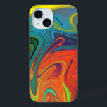 Trendy neon orange red blue yellow green Abstract  iPhone 15 Case<br><div class="desc">Trendy Bright Neon orange red blue green yellow Abstract Pattern</div>