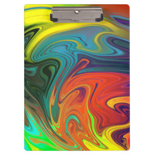Trendy neon orange red blue yellow green Abstract  Clipboard