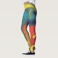 Trendy neon orange red blue yellow green Abstract