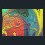 Trendy neon orange red blue yellow green Abstract  Tea Towel<br><div class="desc">Trendy Bright Neon orange red blue green yellow Abstract Pattern</div>