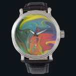 Trendy neon orange red blue yellow green Abstract  Watch<br><div class="desc">Trendy Bright Neon orange red blue green yellow Abstract Pattern</div>