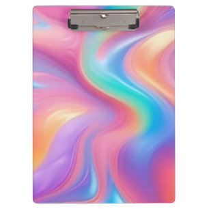 Trendy neon Pink Blue green abstract waves  Clipboard