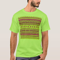 Trendy Neon Yellow Pink Tribal Aztec Pattern