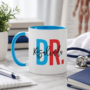 Trendy New Doctor PhD Custom Name Appreciation Gif Mug