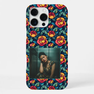 Trendy Newlywed Gift Rose Floral Custom iPhone 16 Pro Max Case