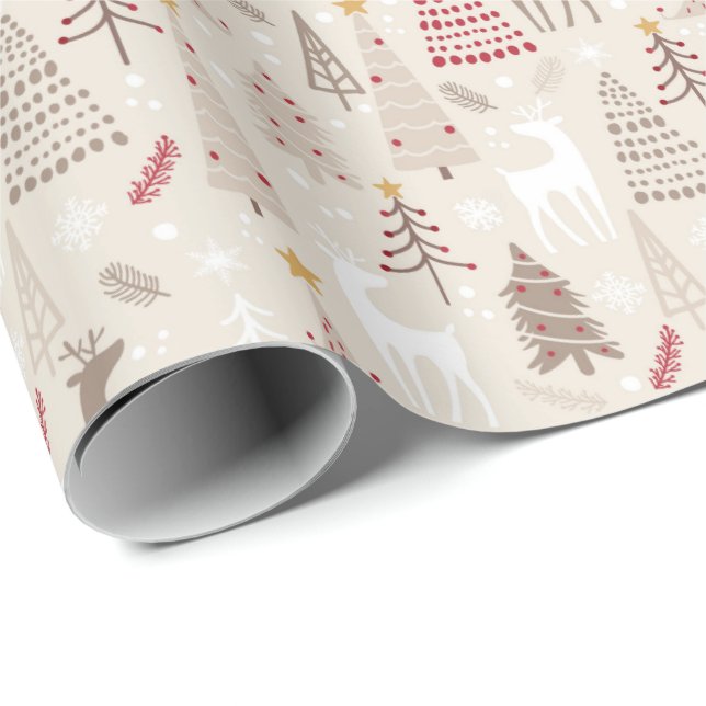 Trendy Nordic Neutral Earth Colours Brown Beige Re Wrapping Paper (Roll Corner)