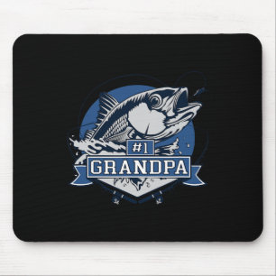 Trendy Number 1 Grandpa Fishing Logo Mouse Pad