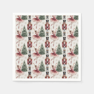 Trendy Nutcracker and Ballerina ballet dancer Napkin