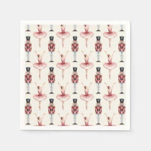 Trendy Nutcracker and Ballerina ballet dancer Napkin