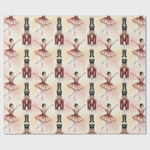 Trendy Nutcracker and Ballerina ballet dancer      Wrapping Paper