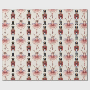 Trendy Nutcracker and Ballerina ballet dancer      Wrapping Paper