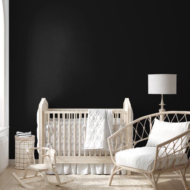 Trendy Obsidian Black Solid Colour | Elegant Wallpaper (Kids)