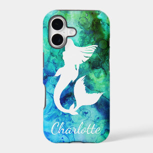 Trendy Ocean Mermaid Silhouette & Name