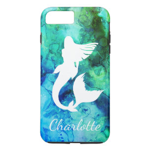 Trendy Ocean Mermaid Silhouette & Name Case-Mate iPhone Case