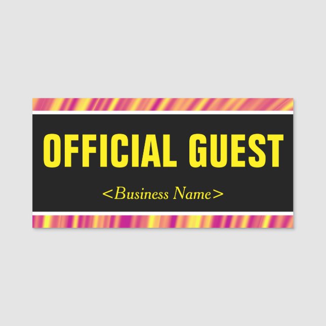 Trendy "OFFICIAL GUEST" Name Tag (Front)