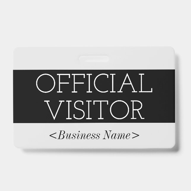 Trendy "OFFICIAL VISITOR" Badge ID Badge (Front)