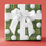 Trendy Olive Green Golf Ball and Tee Gift  Wrapping Paper<br><div class="desc">Trendy golf wrapping paper. White golf balls and multi-colour tees in a regulated grid pattern over a bold modern coloured background. Suitable for Christmas holiday,  Father's Day,  Mother's Day,  graduation,  birthdays and more! Perfect for your special golfer. Contact for assistance with any customisations to fit your wishes.</div>