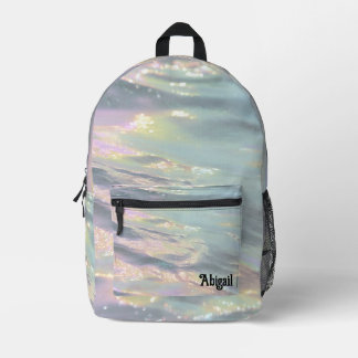 Trendy Opal Iridescent Holographic School Backpack
