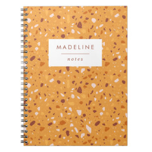 Trendy Orange & Brown Terrazzo Notebook
