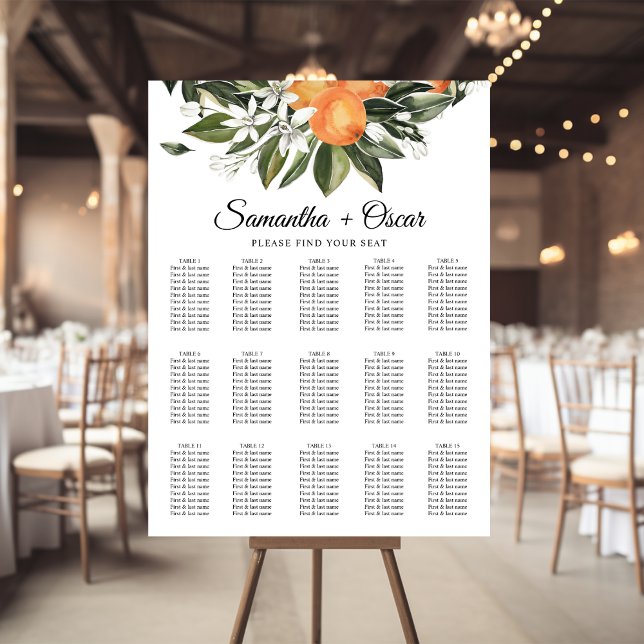 Trendy Orange Flowers & Leaf Beauty Frame Poster (Creator Uploaded)