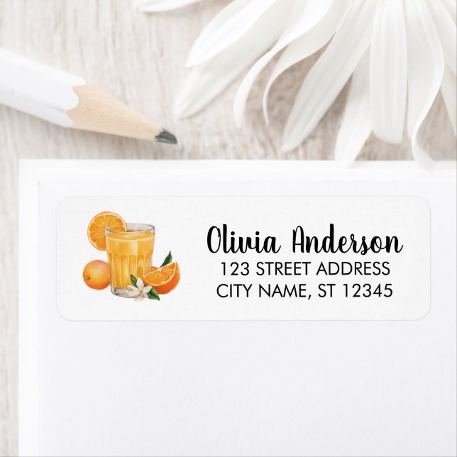 Trendy Orange Juice  Return Address Label        (Insitu)