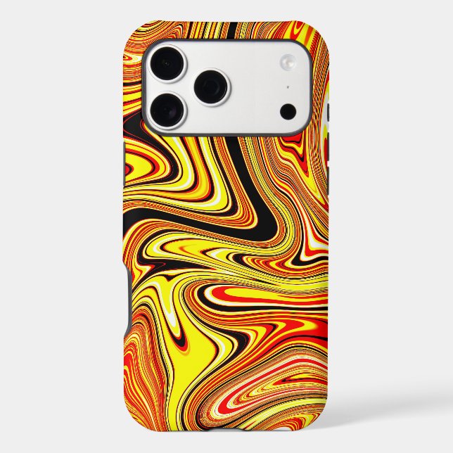 Trendy Orange Marble Swirl Pattern (Back)