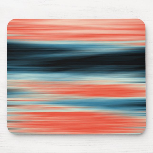 Trendy Orange Red Blue Stripes Mouse Pad (Front)