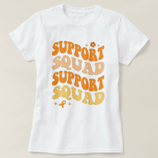 Trendy Orange Ribbon Support Squad Leukaemia T-Shirt