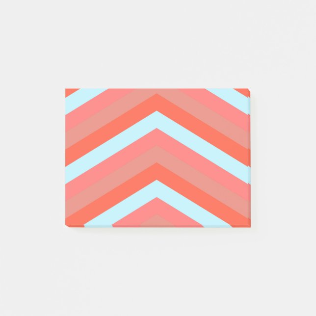 Trendy Orange Shades Large Chevron ZigZag Pattern Post-it Notes (Front)
