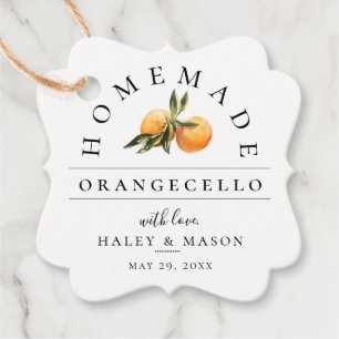 Trendy Orangecello Liqueur Wedding Favour Tags