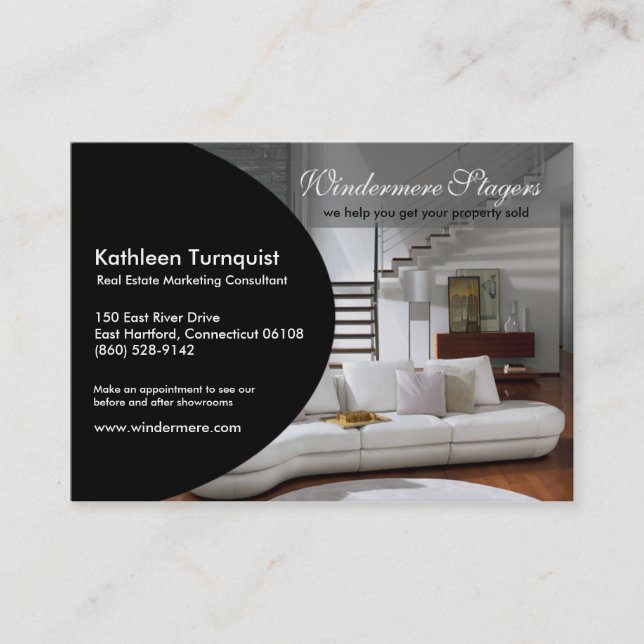 Trendy Ovale Profile Business Card (Front)