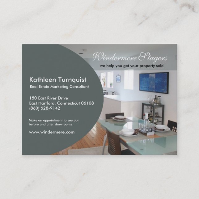 Trendy Ovale Profile Business Card (Front)