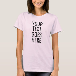 Trendy Pale Pink Womens Girls Front Print Template T-Shirt